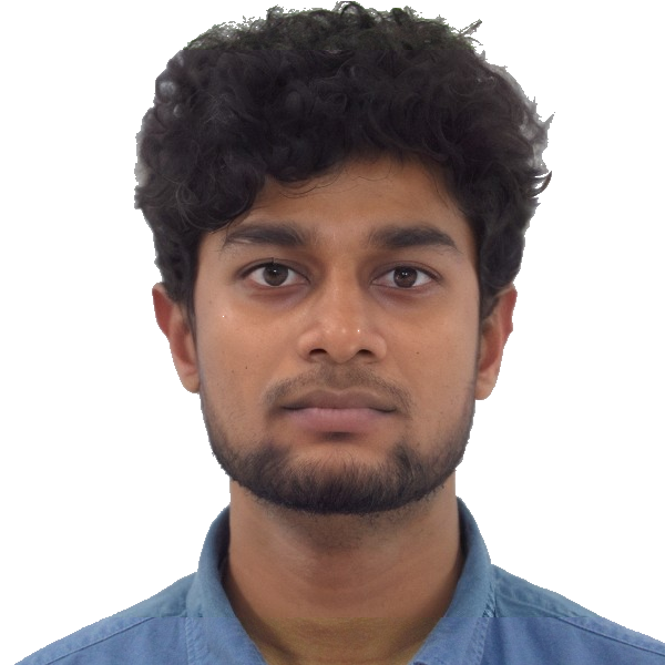 A man in a alice blue shirt with a thinking expression